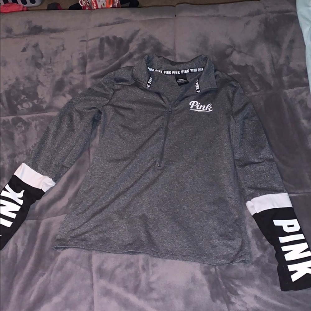 PINK  half zip pull over